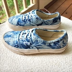Vans Blue Floral Canvas Shoes